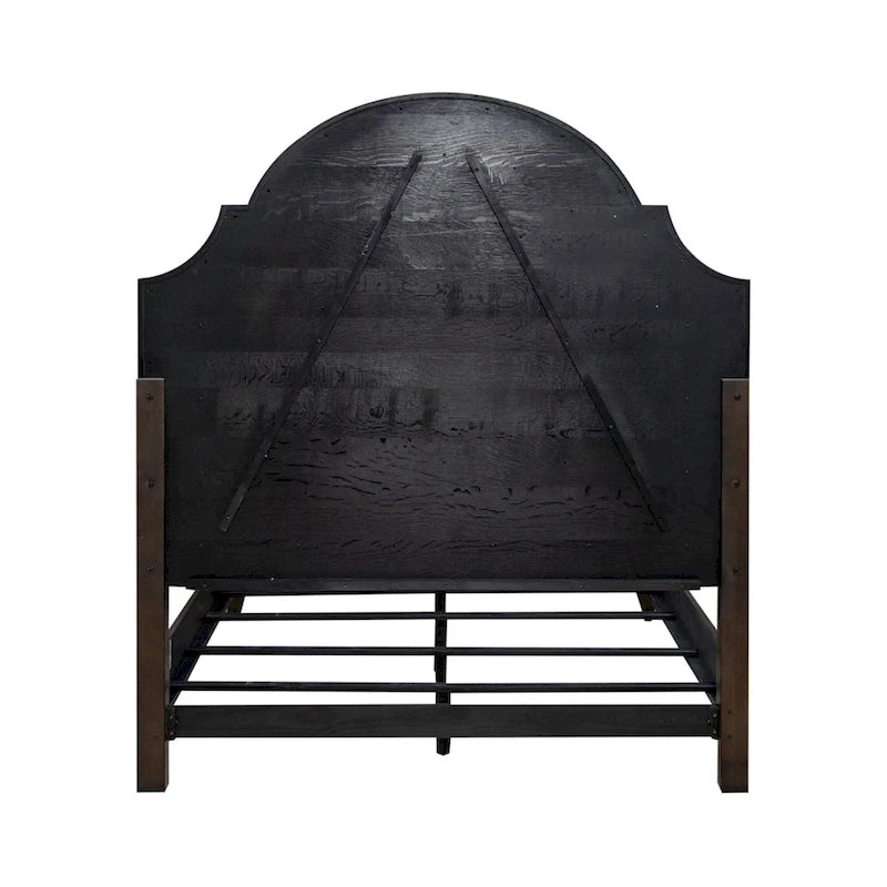 Saddle Brown Upholstered Panel Bed Frame - King & Queen