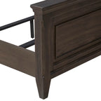 Saddle Brown Upholstered Panel Bed Frame - King & Queen