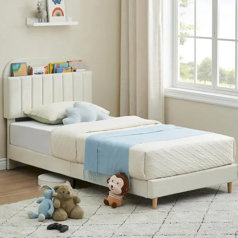 Twin Bed Frames With Velvet Platform Bed Mattress Foundation