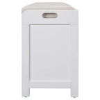 Storage Bench with Removable Basket and 2 Drawers, Fully Assembled Shoe Bench with Removable Cushion