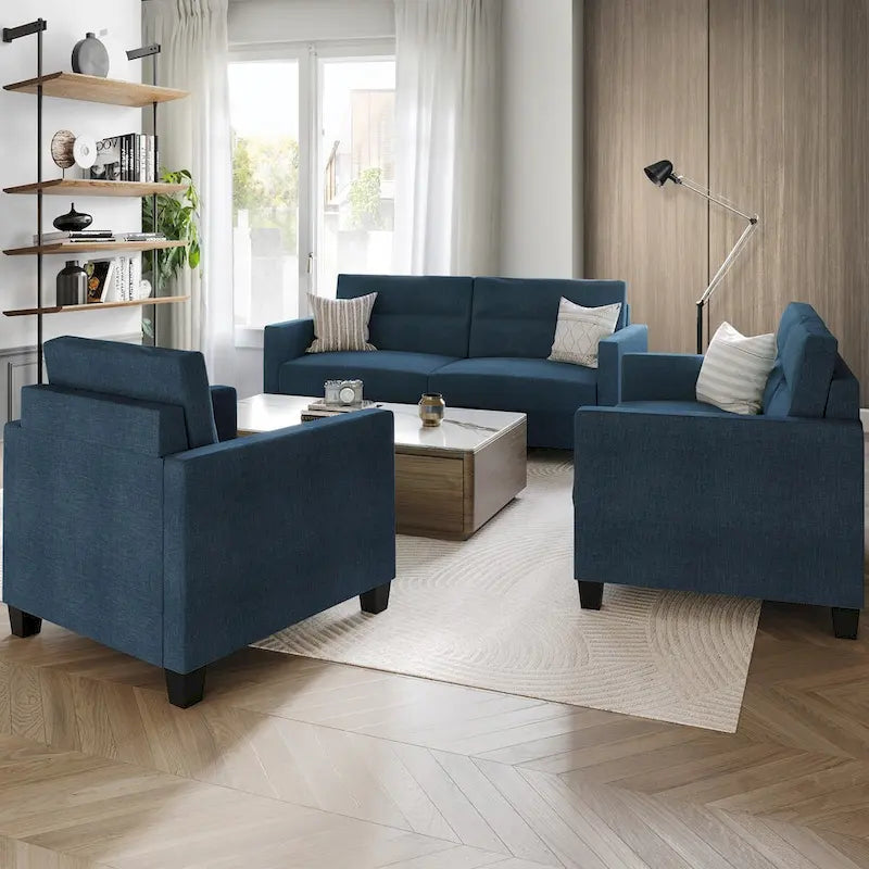 3-Piece Living Room Sofa Set – Chair, Loveseat & Sofa