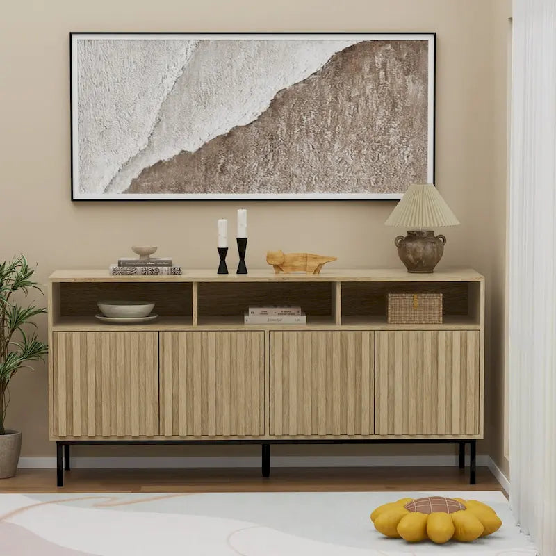 Sideboard Kitchen Buffet Coffee Bar Cabinet Storage Cabinet Server Table Mid Century