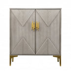 Graywash Textured Geo Contemporary Accent Cabinet