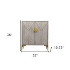 Graywash Textured Geo Contemporary Accent Cabinet