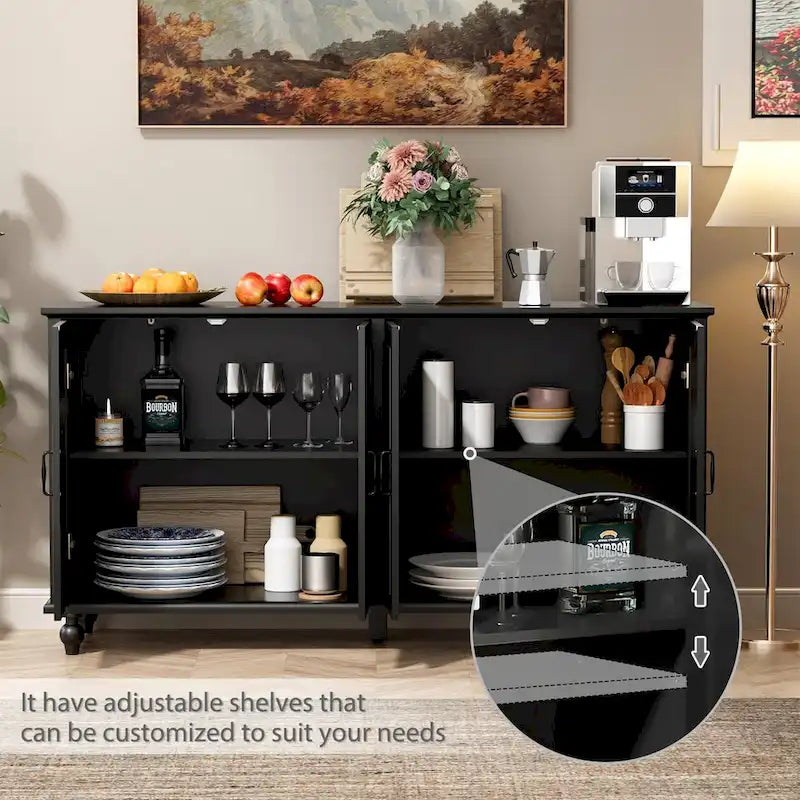 Sideboard Kitchen Buffet Coffee Bar Cabinet Accent Storage Cabinet Server Table