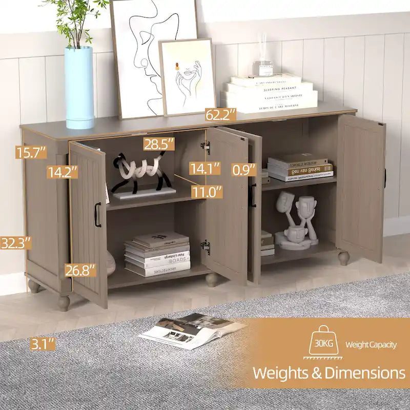 Sideboard Kitchen Buffet Coffee Bar Cabinet Accent Storage Cabinet Server Table