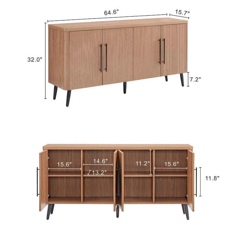 Mid Century Modern 64.6 Inch Sideboard