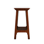 Brown Narrow Slate Side Table with Storage Shelf